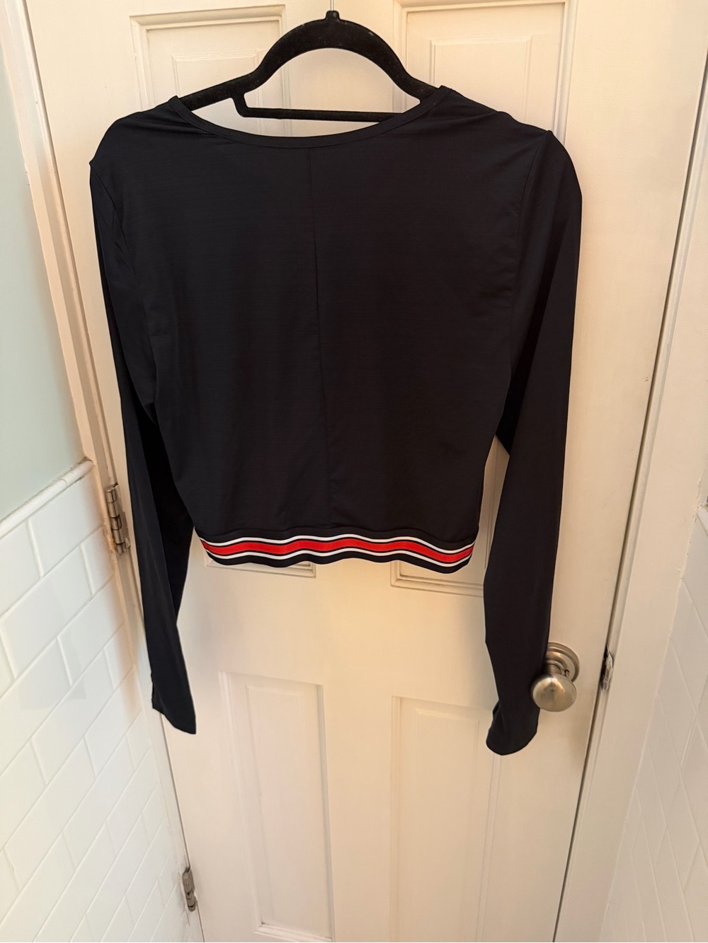 Fabletics Athletic Black Long-Sleeve Cropped Top - SZ XL
